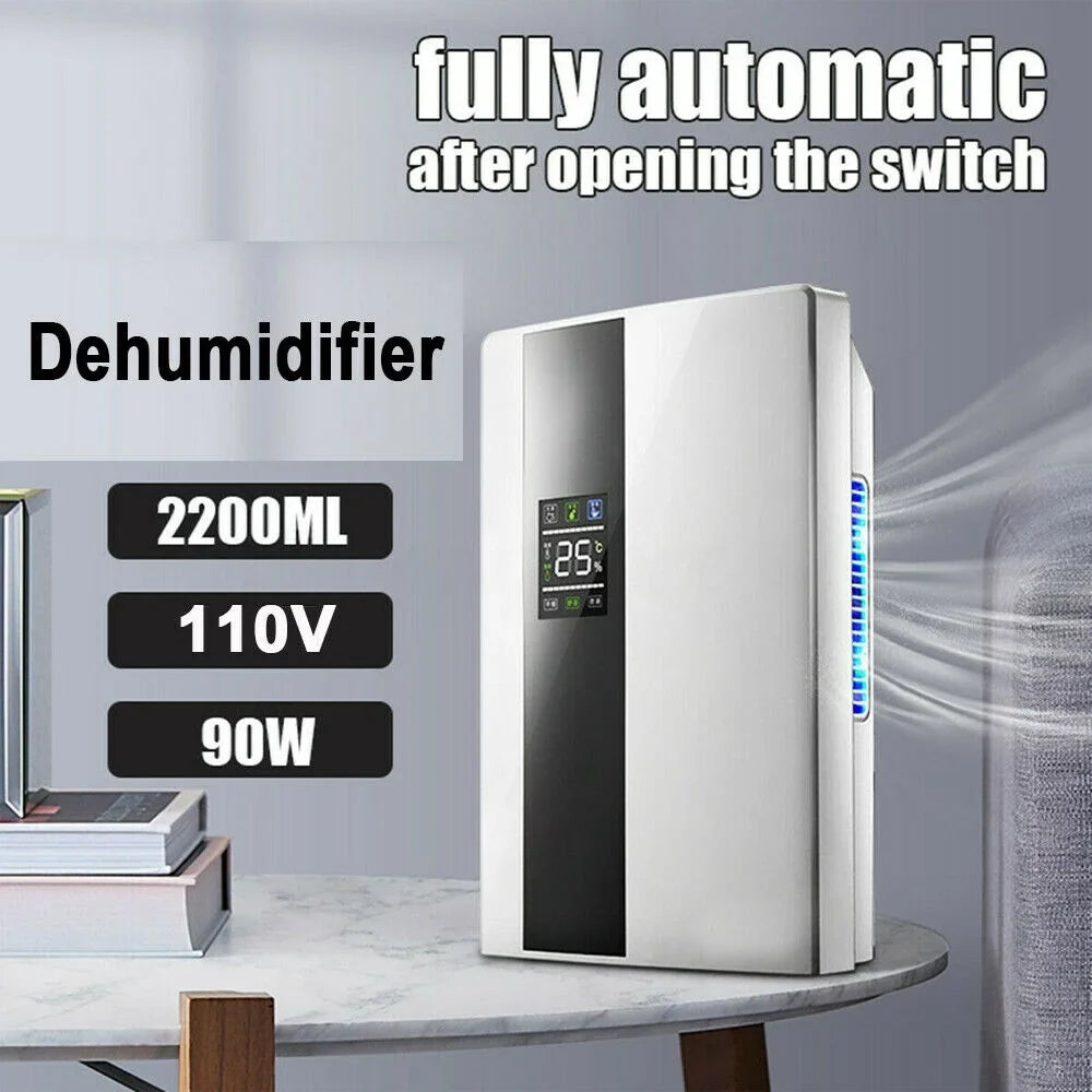 TOOL1SHOoo  Portable  2200ml Ultra Quiet Dehumidifier with LCD and Remote Water Tank Dehumidifier