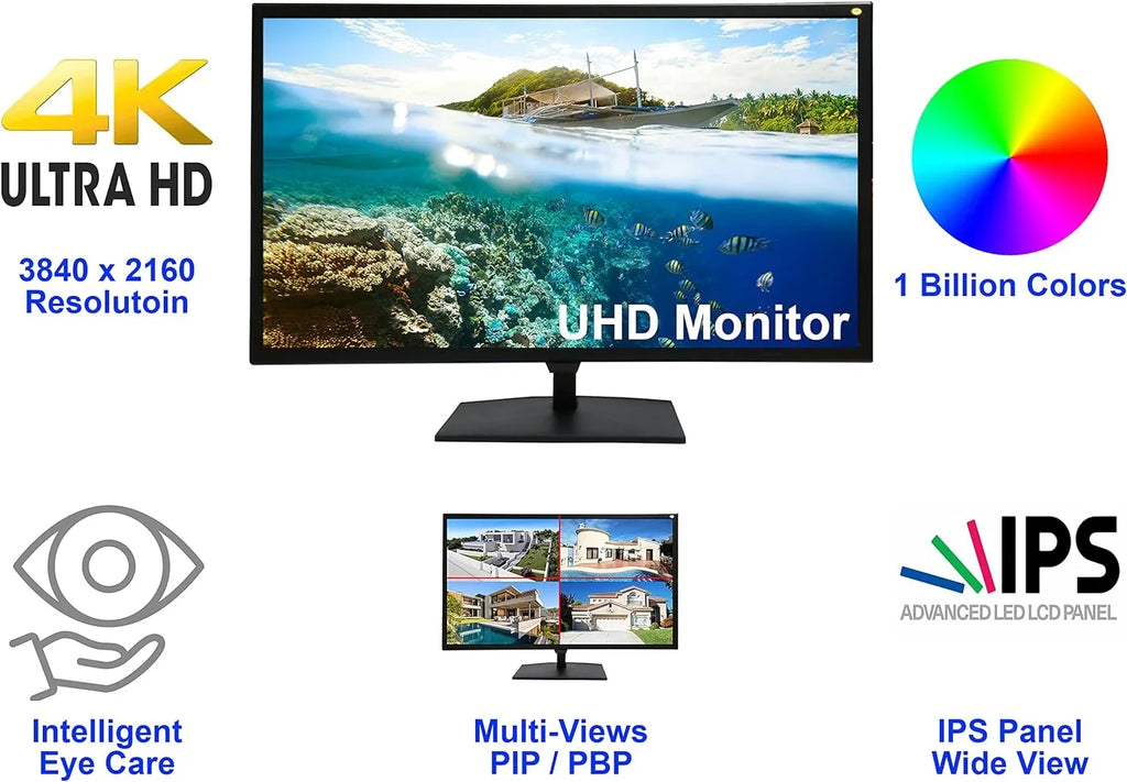 101AV 4K monitor 28" 4K2K UHD Pro Security Display 3840x2160 Home Office Gaming Monitor Supports 60Hz
