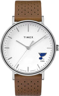 Timex Womens Timex Saint Louis Blues St Watch Bright Whites Leather