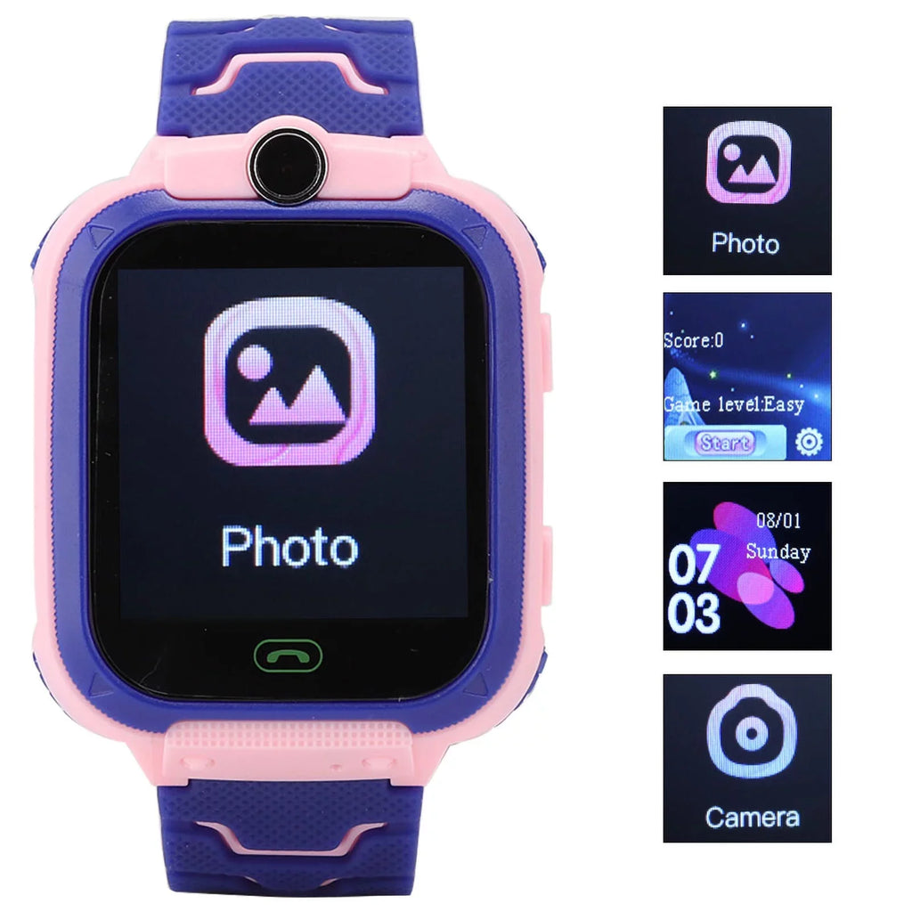 Fyearfly Relojes Digitales para niños, Reloj Inteligente a Prueba de Agua Reloj de Pulsera Digital multifunción para niños para IOS/AndroidQ12, Relojes para niños Reloj para Exteriores(Rosado)
