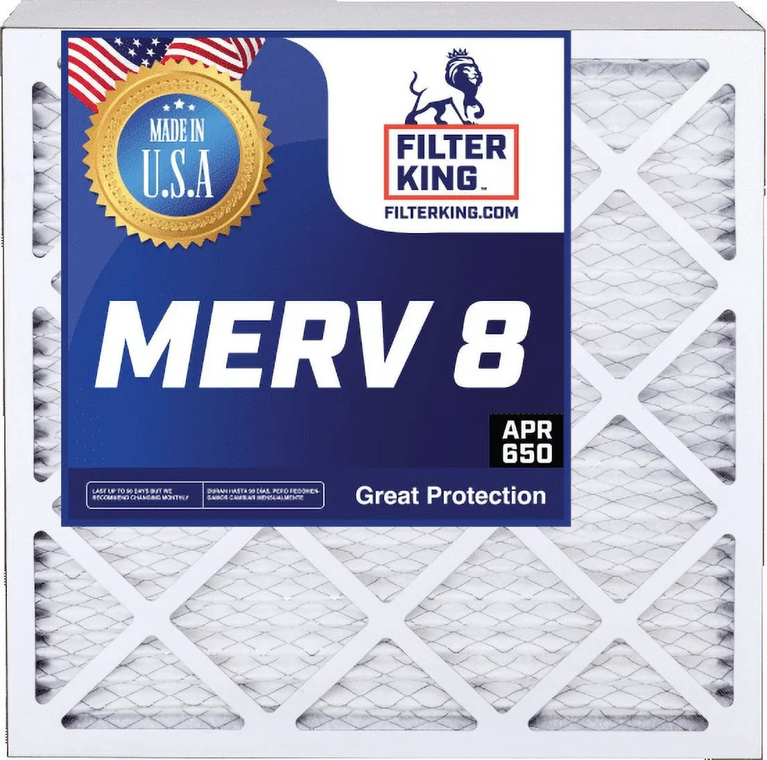 Filter King 9.5x24.5x1a Air Filter | 3-PACK | MERV 8 HVAC Pleated A/C Furnace Filters | MADE IN USA | Actual Size: 9.5 x 24.5 x .75"