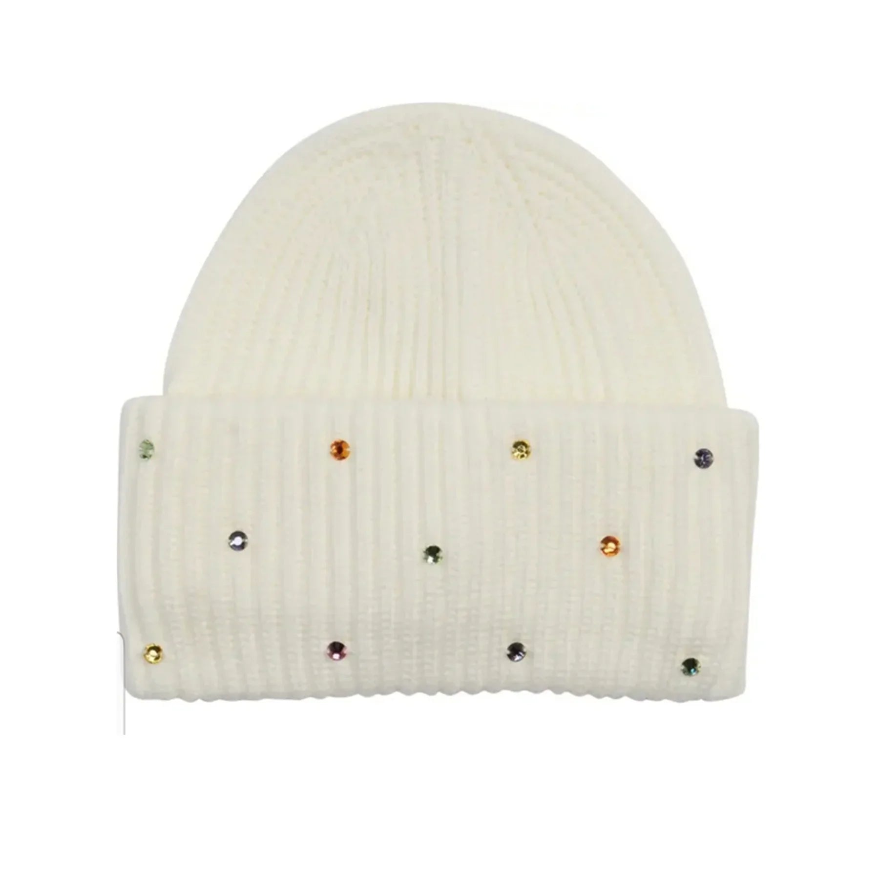 Kate Spade New York Accessories Beanie Women's Rainbow Embellished Beanie Cream One Size