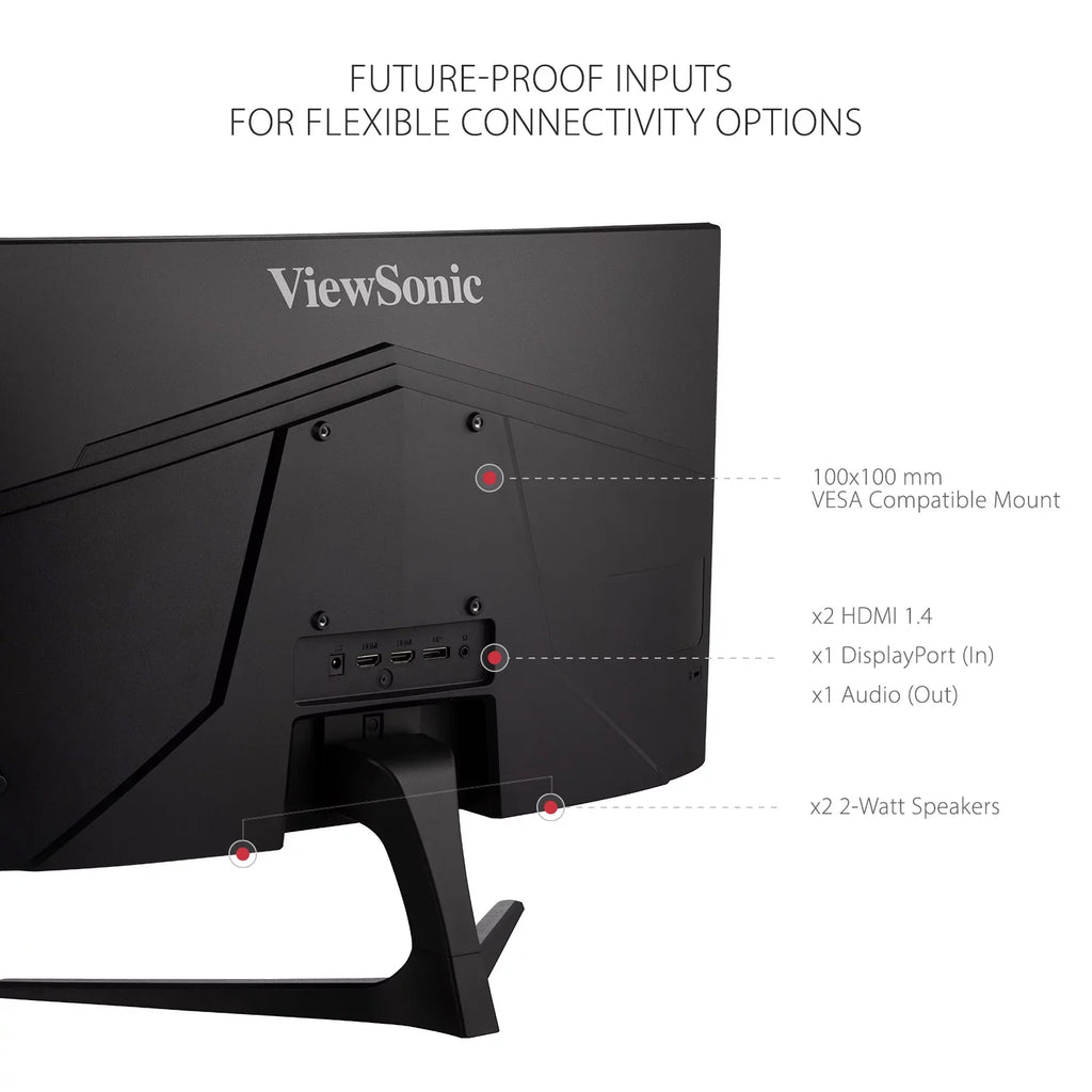 ViewSonic OMNI VX2418C 24 Inch 1080p 1ms 165Hz Curved Gaming Monitor with AMD FreeSync Premium, Eye Care, HDMI and DisplayPort