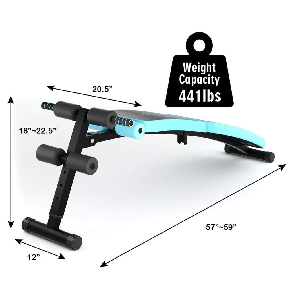 Sit Up Bench for , Sit-up Bench for Ab Workout Equipment with 3 Adjustable Height Settings for Home Gym, Reverse Handle