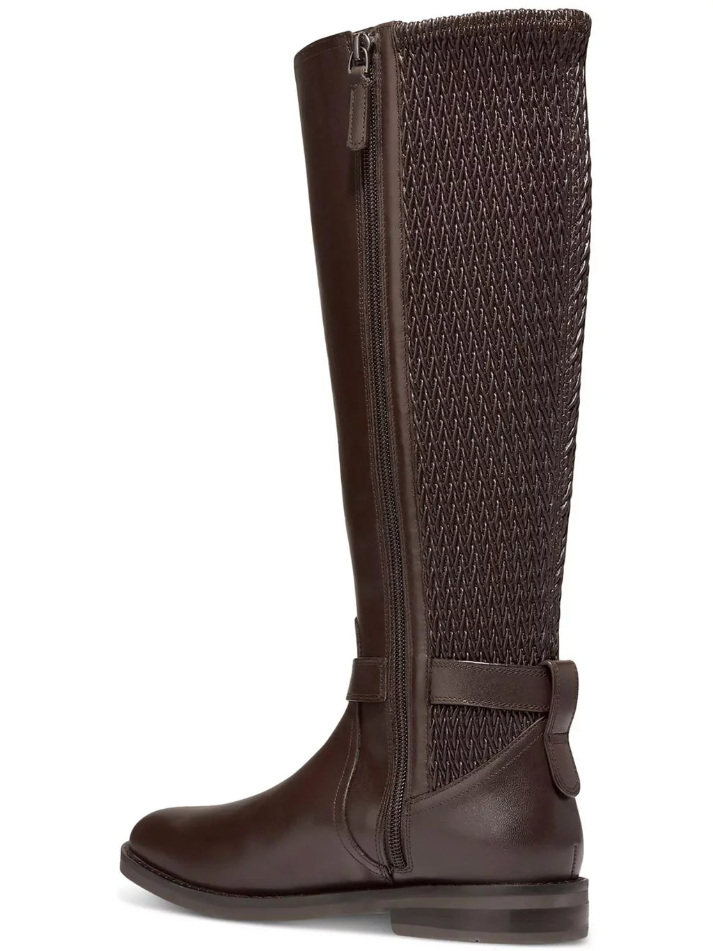 COLE HAAN Womens Brown Goring Buckle Accent Padded Cape Round Toe Block Heel Zip-Up Leather Riding Boot 8 B