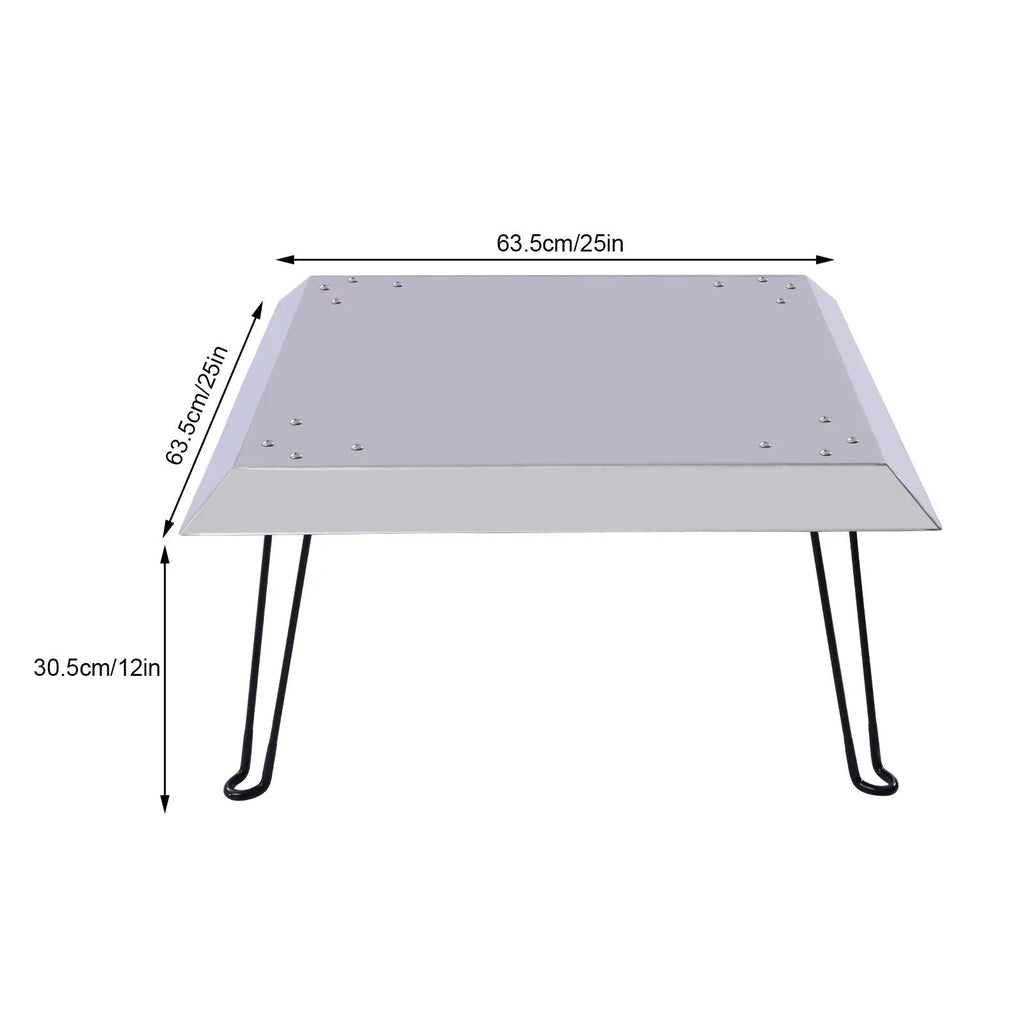 Outdoors Fire Pit Heat Deflector Stainless Steel with Carrying Handle 25*25 inch
