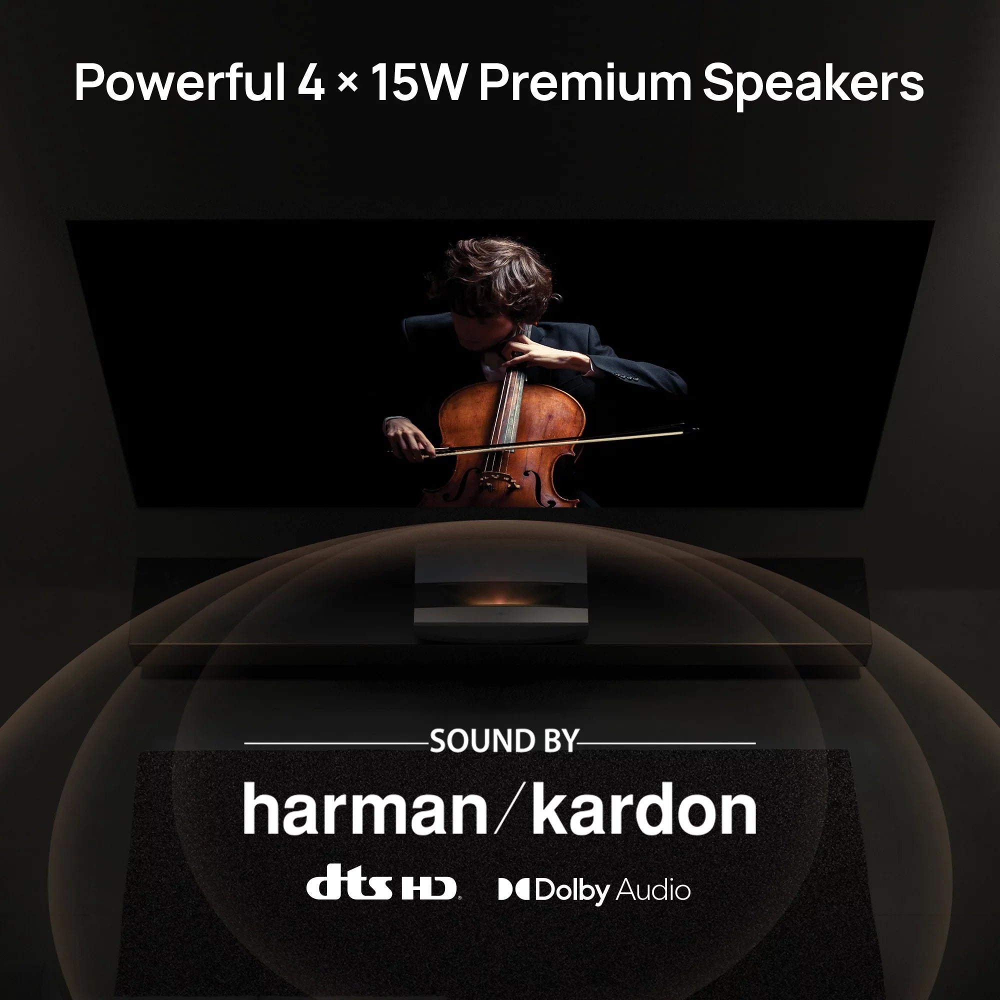 XGIMI AURA 4K Ultra Short Throw Laser Projector with Harman Kardon Speakers, Android TV OS
