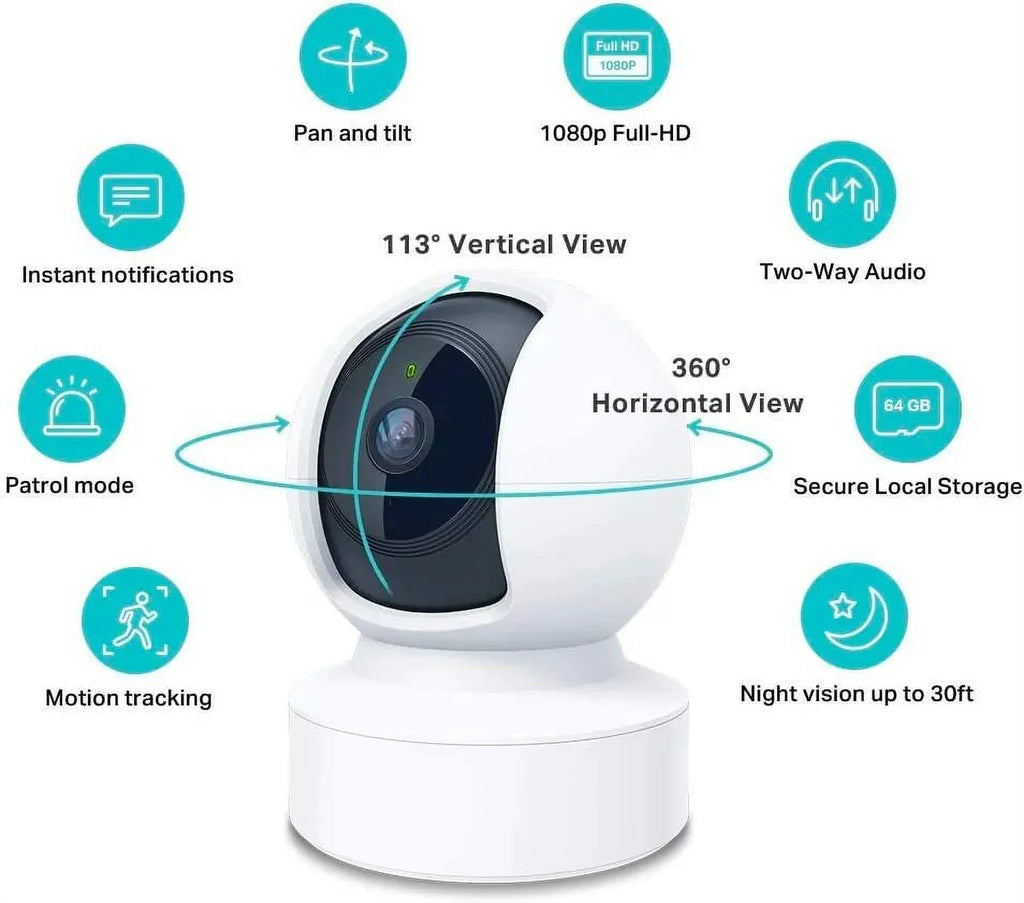 Night Vision HD Security Camera - 1080P HD, Wireless WiFi - Nozaya