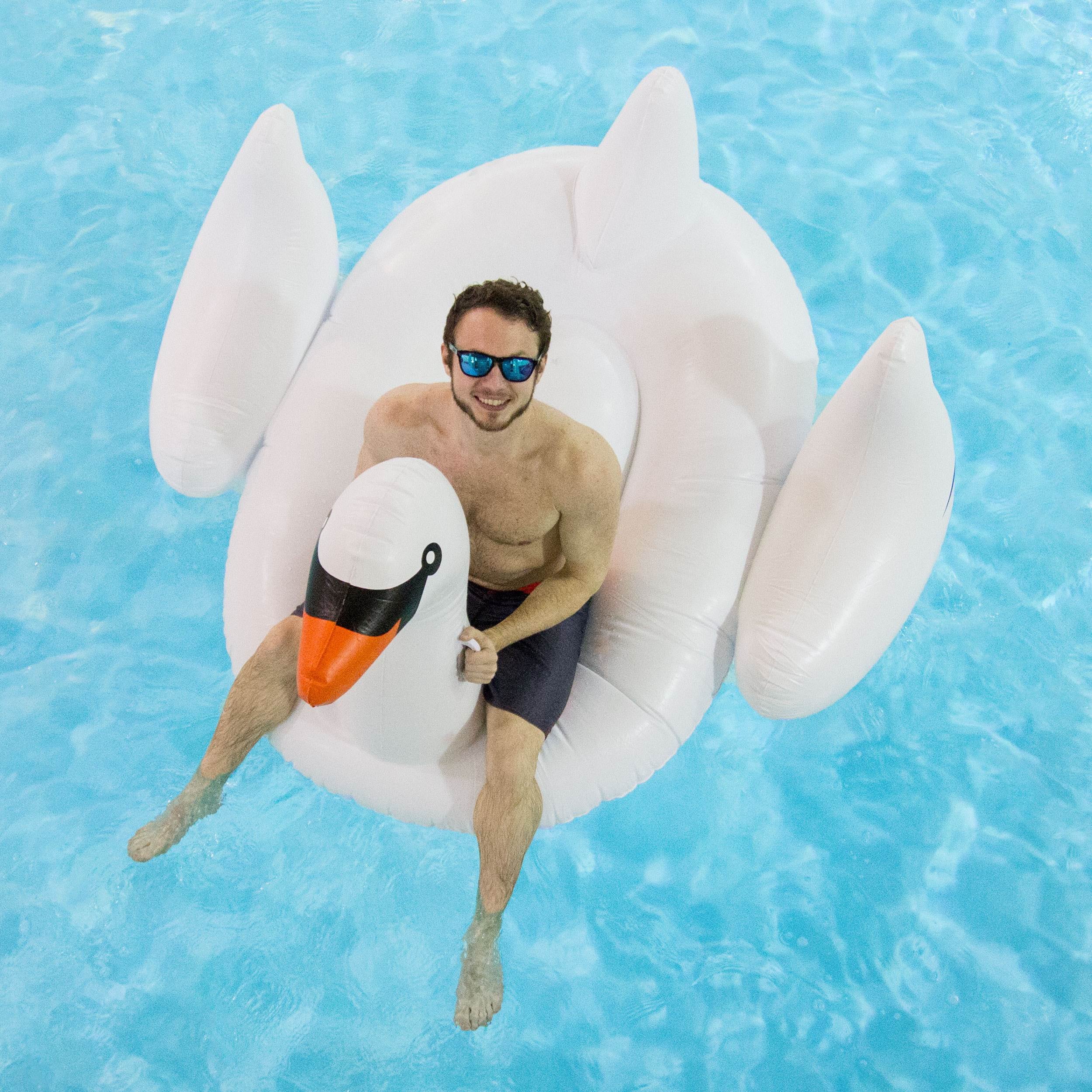 4-Pack Swimline Giant InfLatitudeable Ride-On 75-Inch Swan Floats | 4 x 90621