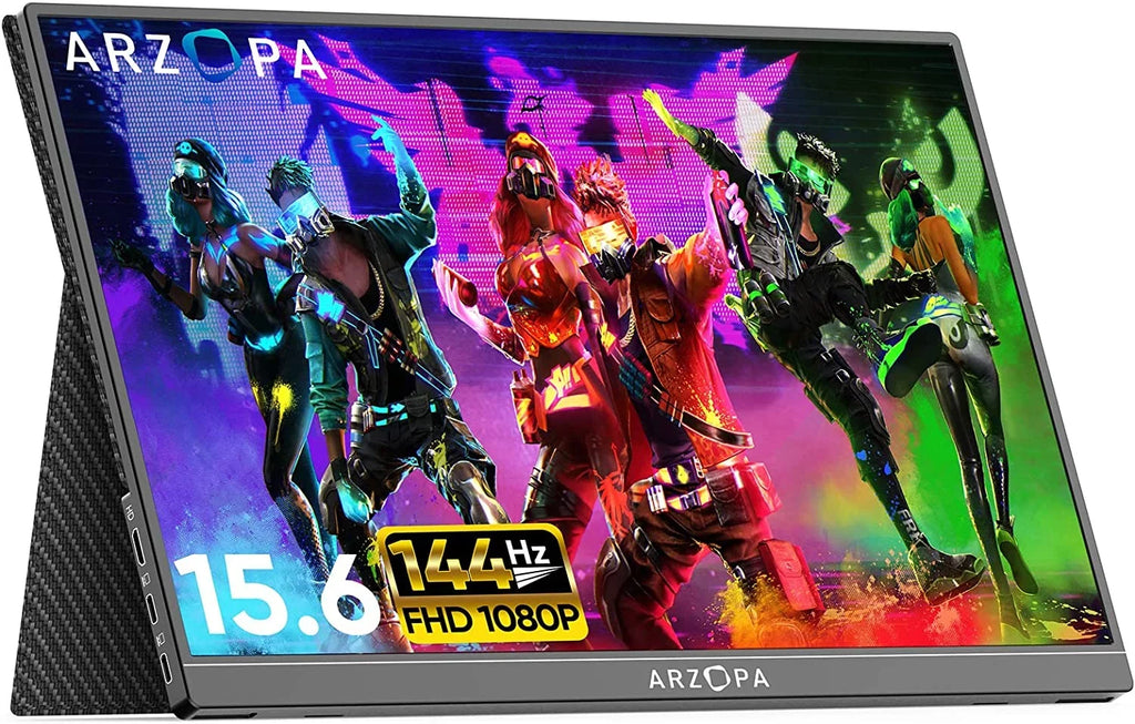 Arzopa 15.6'' 144Hz Portable Gaming Monitor, 1080P FHD USBC HDMI, External Second Screen for Laptop, PS5