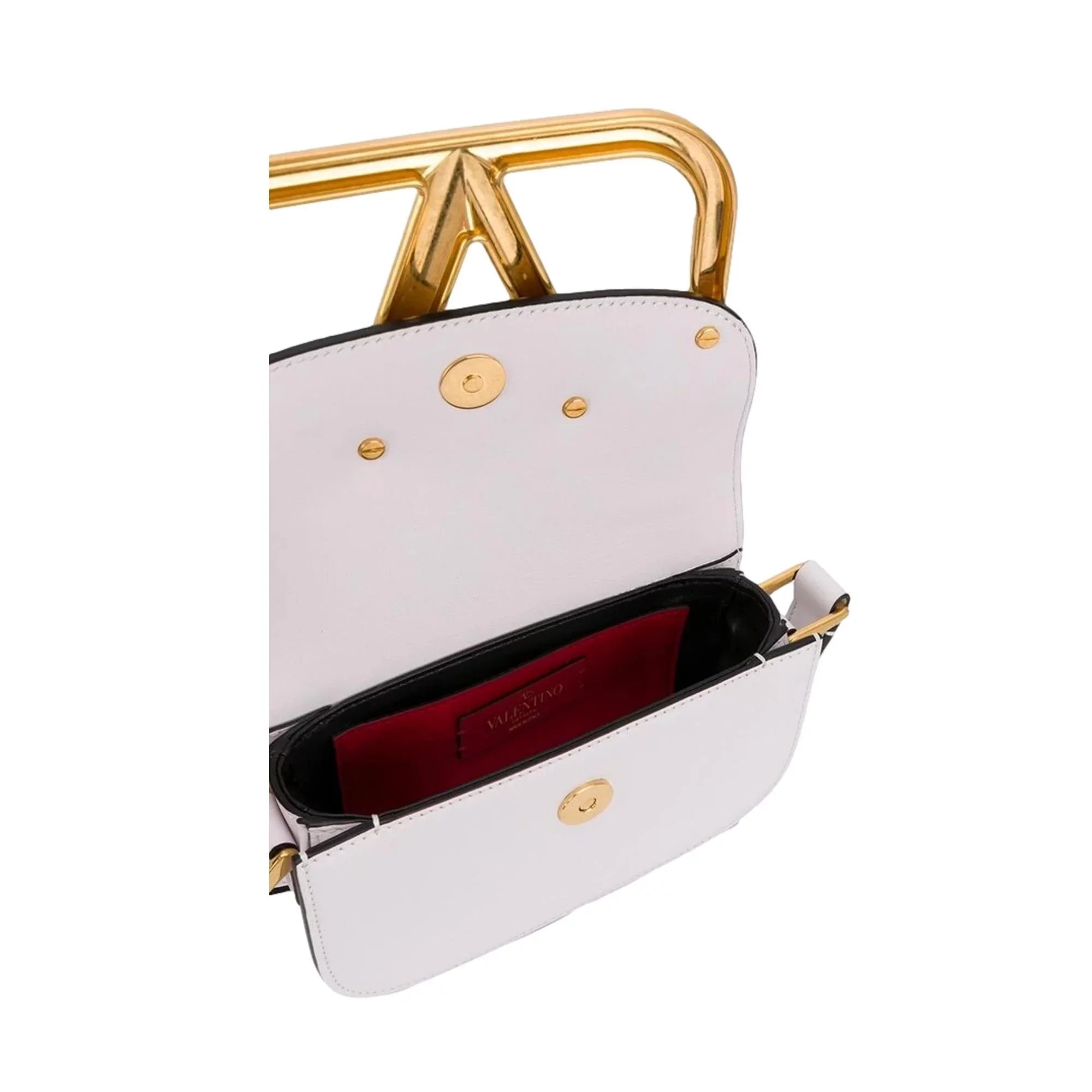 New Valentino Garavani Supervee Ivory Leather Crossbody Bag Small