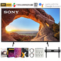 KD50X85J 50 Inch X85J 4K Ultra HD LED Smart TV (2021 Model) Bundle with Premiere Movies Streaming 2020 + 30-70 Inch TV Wall Mount + 6-Outlet Surge Adapter + 2x 6FT 4K HDMI 2.0 Cable