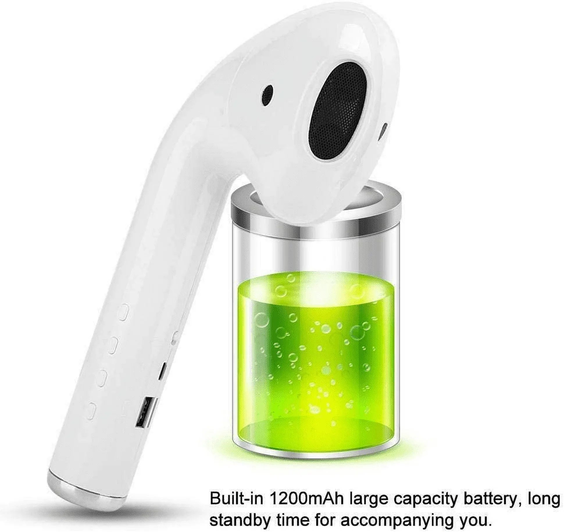 Giant Headset Speaker Wireless Bluetooth 5.0 3D Stereo Music Portable Giant Loudspeaker for Party, Travel, Indoor, Outdoor, w/Built-in Mic, TF Aux Cable and SD Card Slot(White)