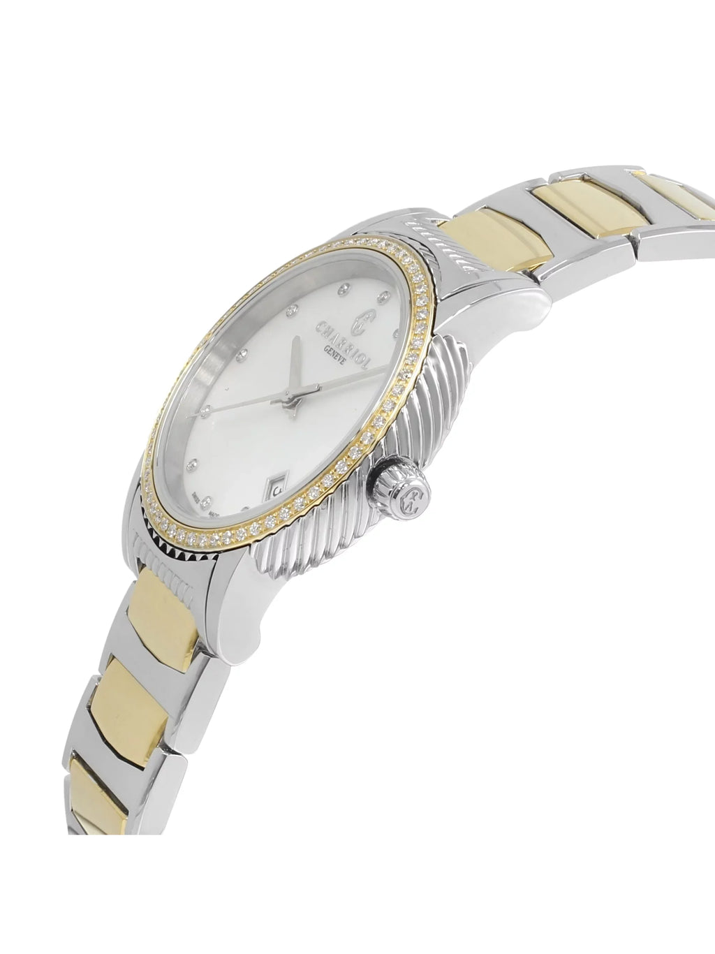 Charriol Parisii MOP 0.40cttw Two Tone Steel Quartz Ladies Watch P33SY2D.921.001