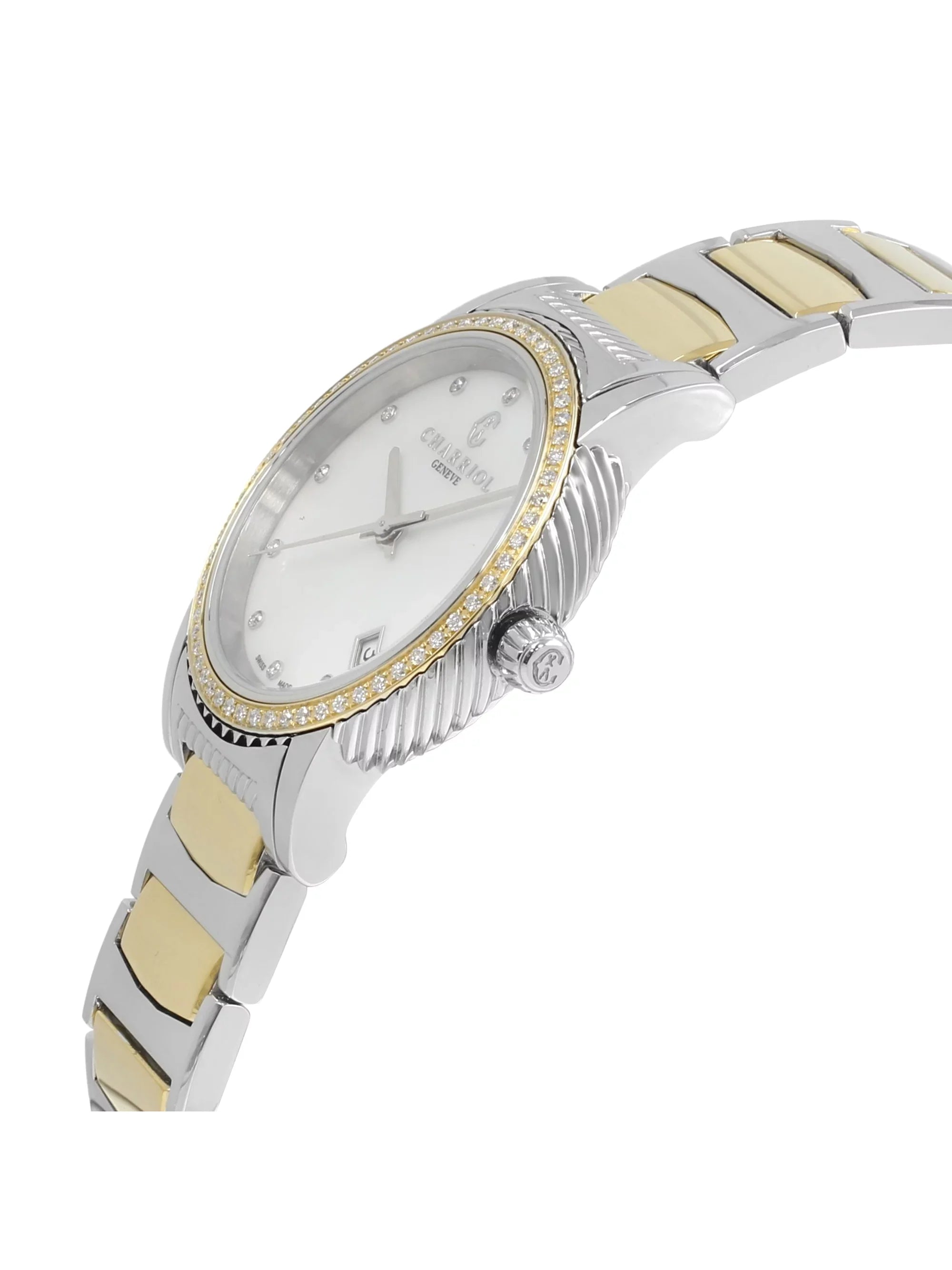Charriol Parisii MOP 0.40cttw Two Tone Steel Quartz Ladies Watch P33SY2D.921.001