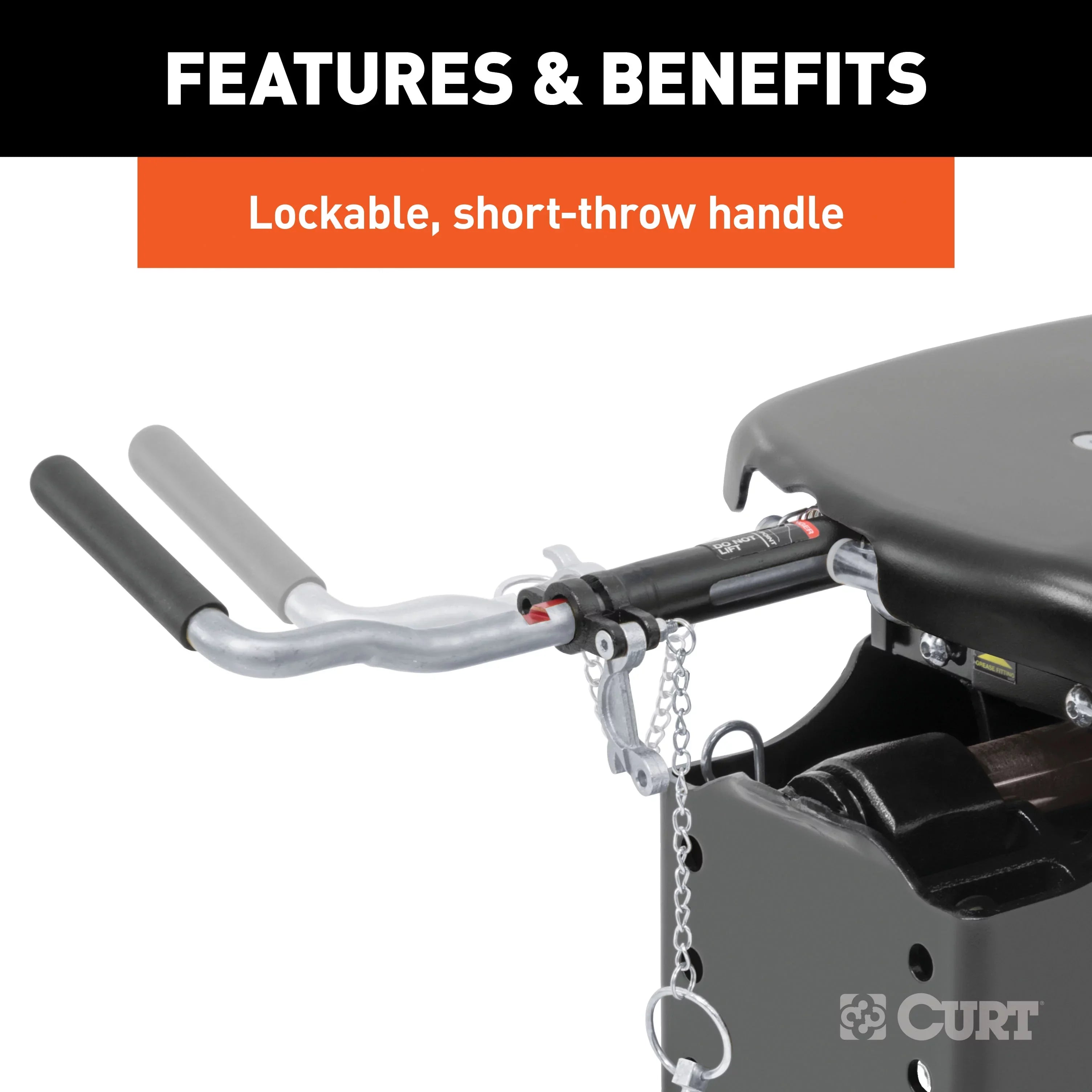 CURT 16266 Q25 5th Wheel Hitch with Base Rails, 25,000 lbs