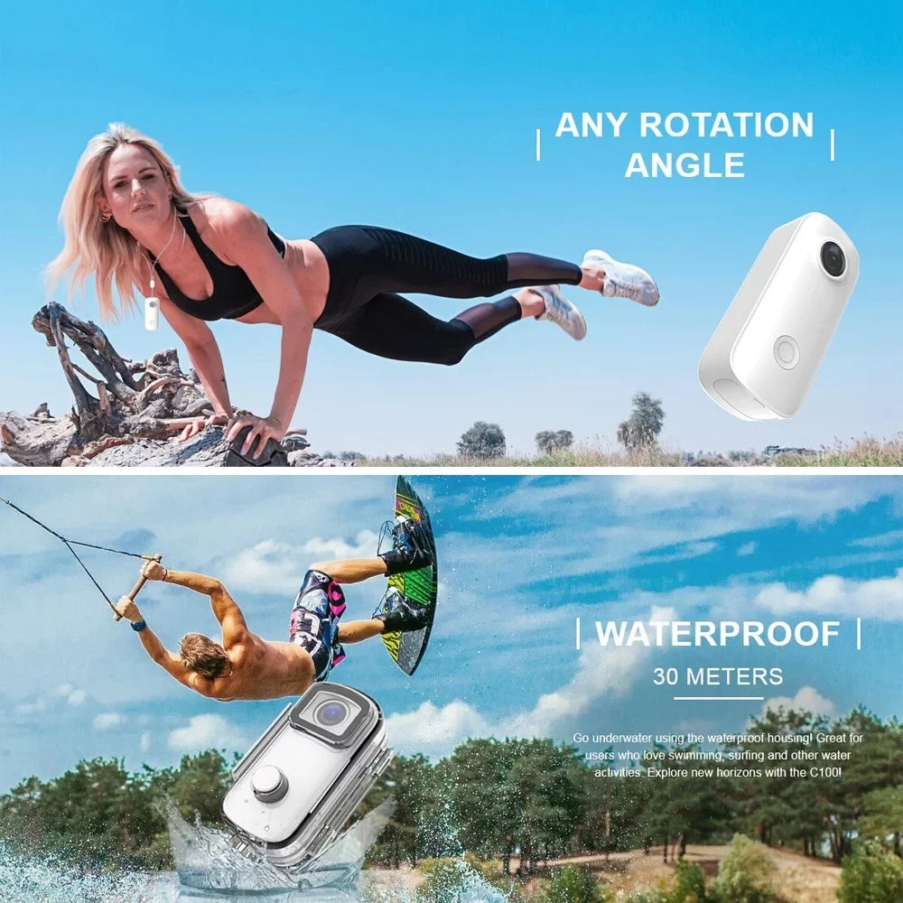 SJCAM C100  Action  1080P30fps Digital Video  30M Waterproof Magnetic Body Built-in Battery WiFi Connection APP Sharing with Waterproof Case Back Clip Lanyard