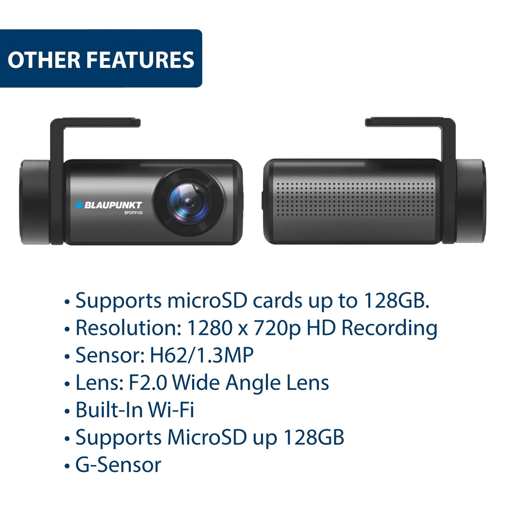 Blaupunkt Wi-Fi DVR Dash Camera for iOS and Android (BPDF9105)