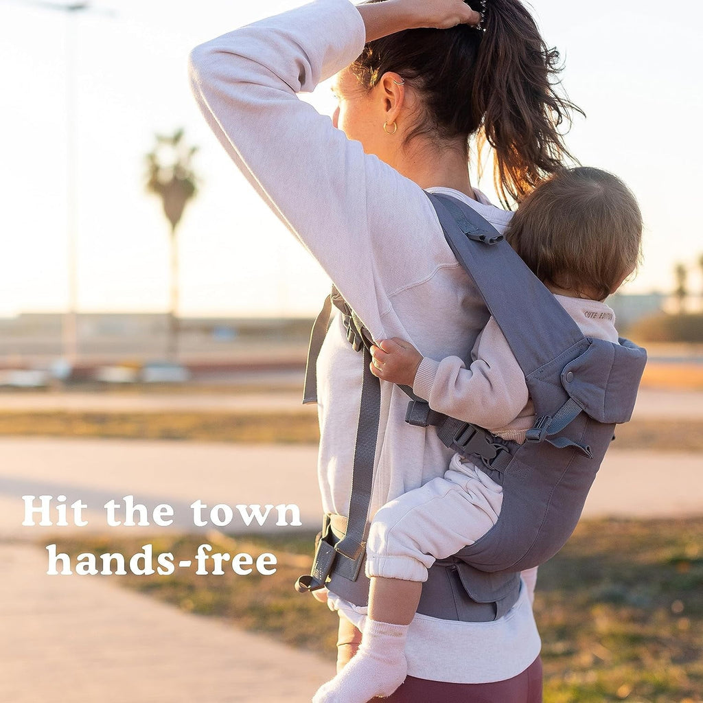 Beco Gemini Baby Hip Carrier Newborn to Toddler - Unisex Backpack & Front Carrier up to 7-35 lbs Grey