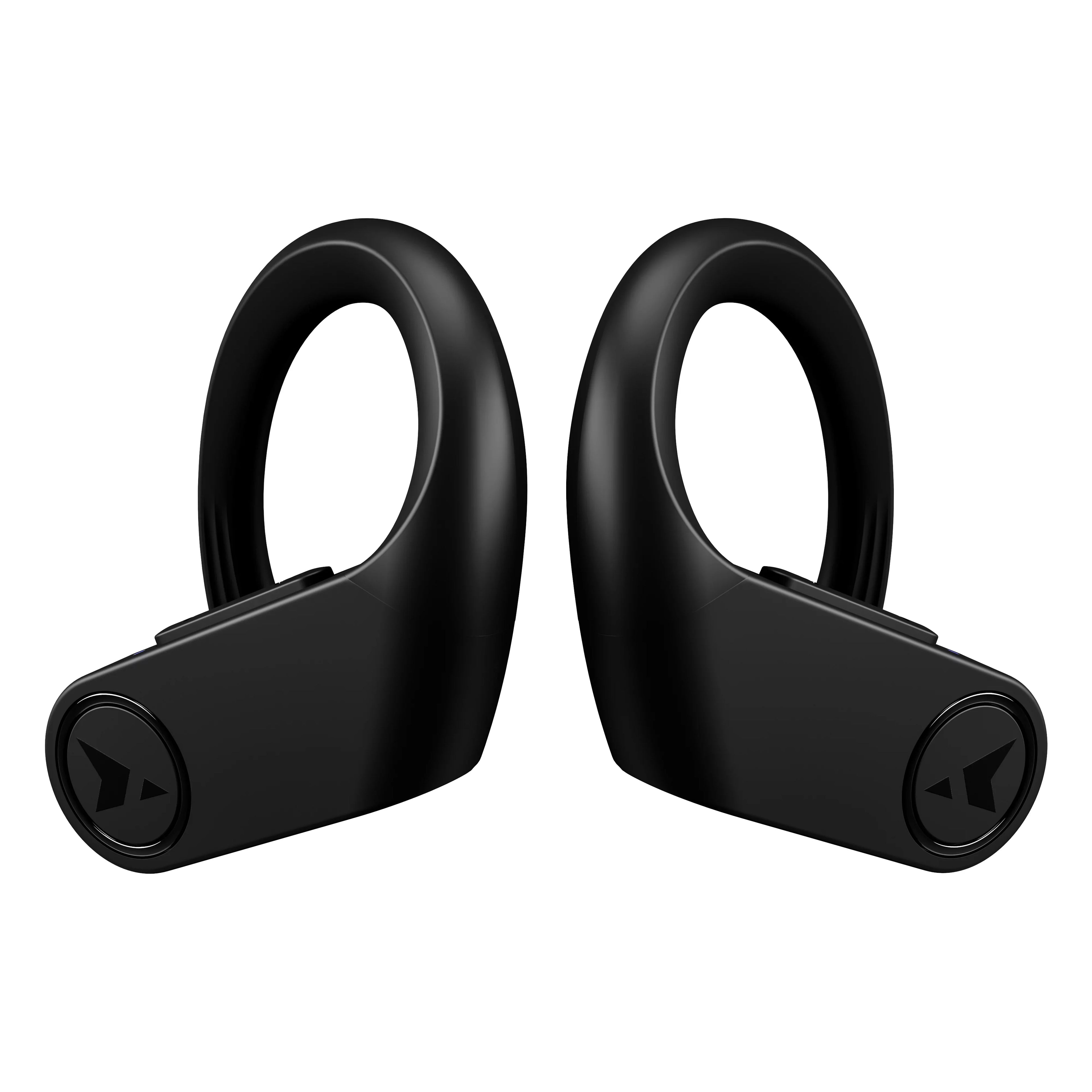 Turonic F1 Pro - True Wireless Earbuds - 45H Playtime, Charging case, Mic, IPX7 Waterproof Bluetooth Headphones w/Microphone - Sport Wireless Earphones with Earhook for Gym, Running, Workout - Black