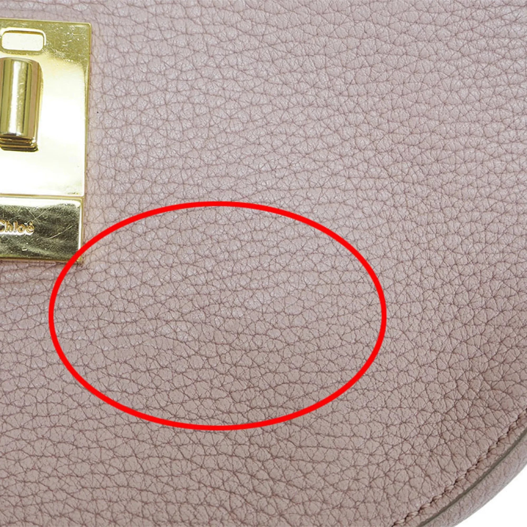 Pre-Owned Chloé Chloe Drew Chain Shoulder Bag 3S1031-9 Pink Leather Ladies (Good)