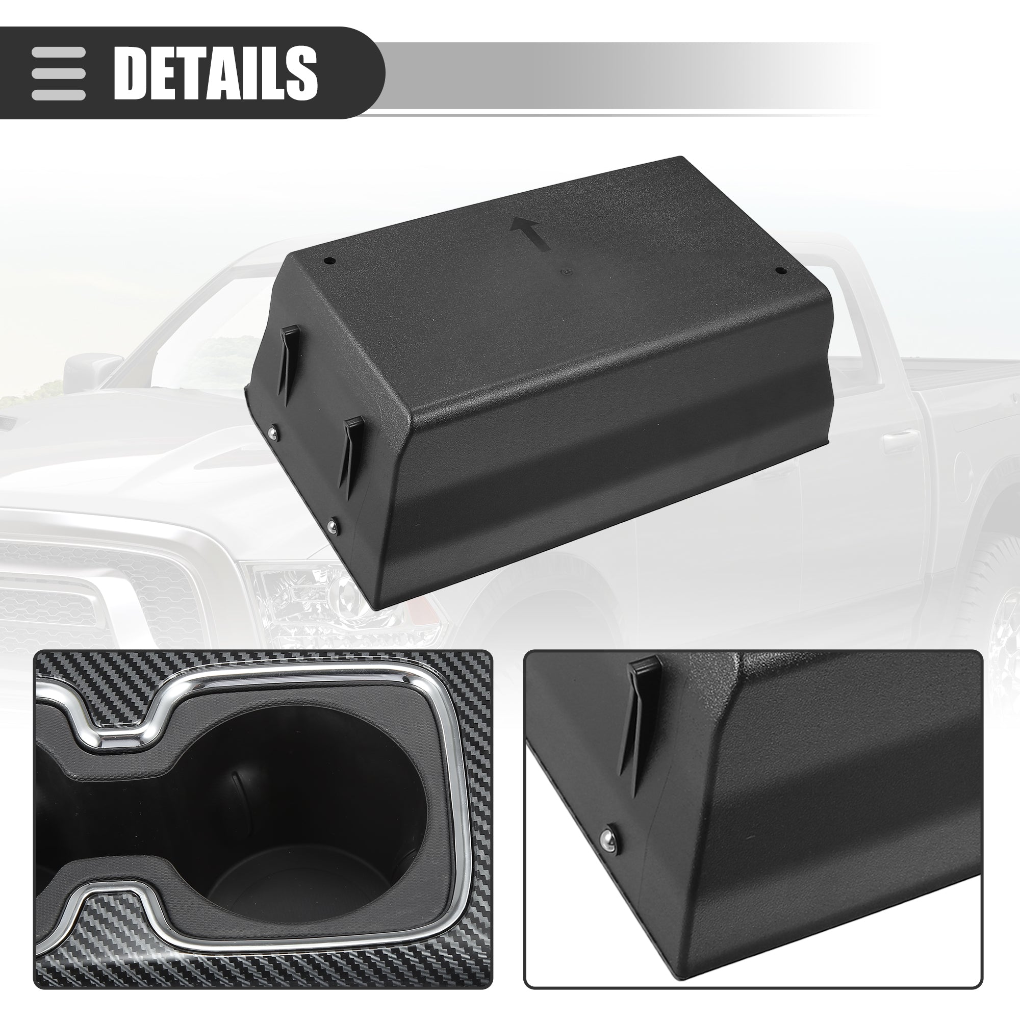 Unique Bargains Car Center Console Cup Holder for Chevy Silverado 1500 14-16 Plastic 23467147 Carbon Fiber Pattern Black