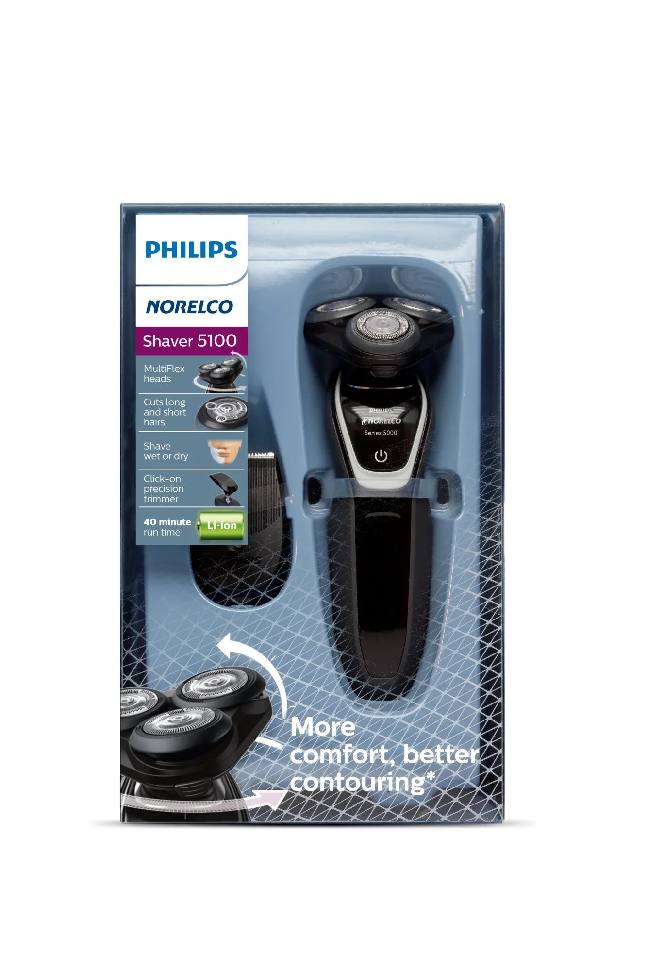 Philips Norelco 5100 Rechargeable Wet/Dry Electric Shaver S5210/81