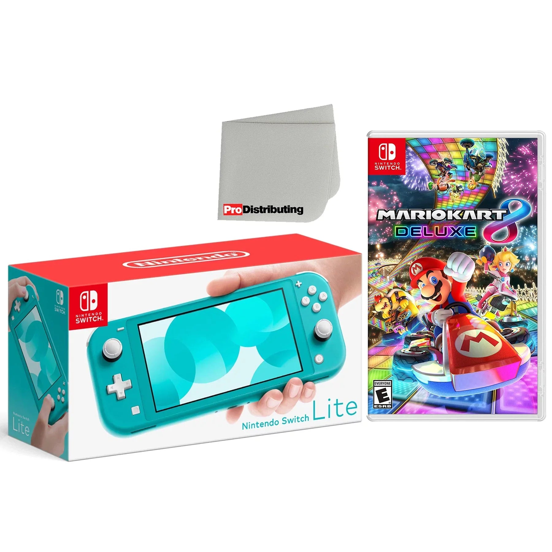 Nintendo Switch Lite 32GB Handheld Video Game Console in Turquoise with Mario Kart 8 Deluxe Game Bundle