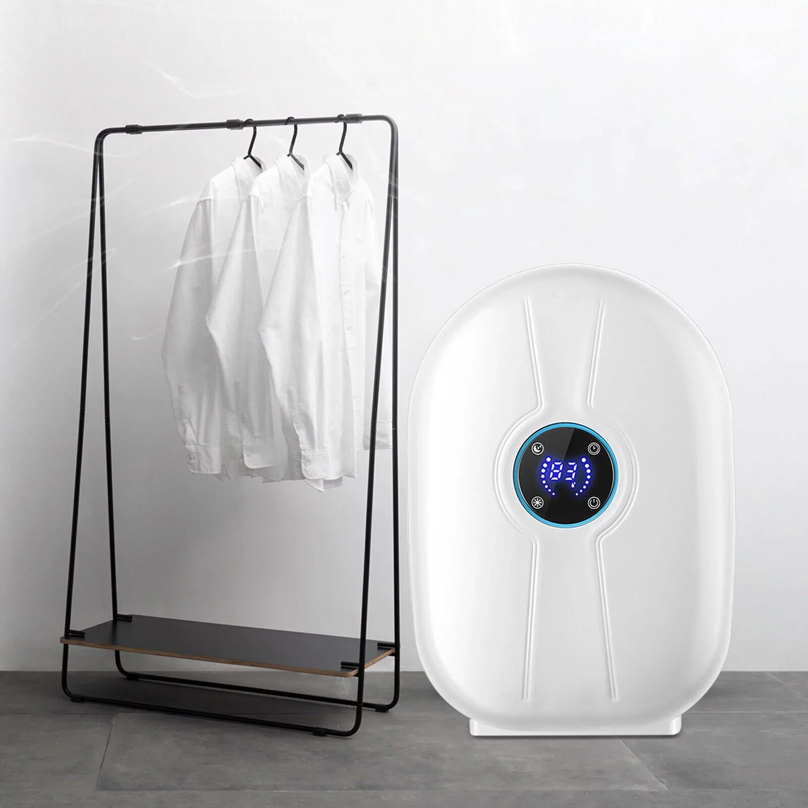 500ml Mini Dehumidifier Dryer Portable for Home Car Office LCD Display Quietly White W/ Remote