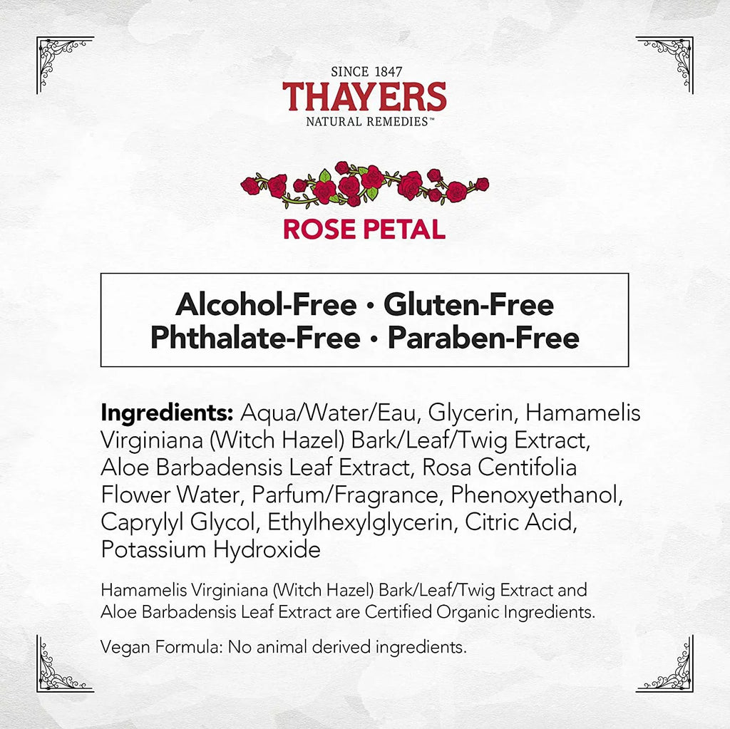 3 Pack - Thayers Witch Hazel Aloe Vera Toner, Rose Petal, 12 fl oz
