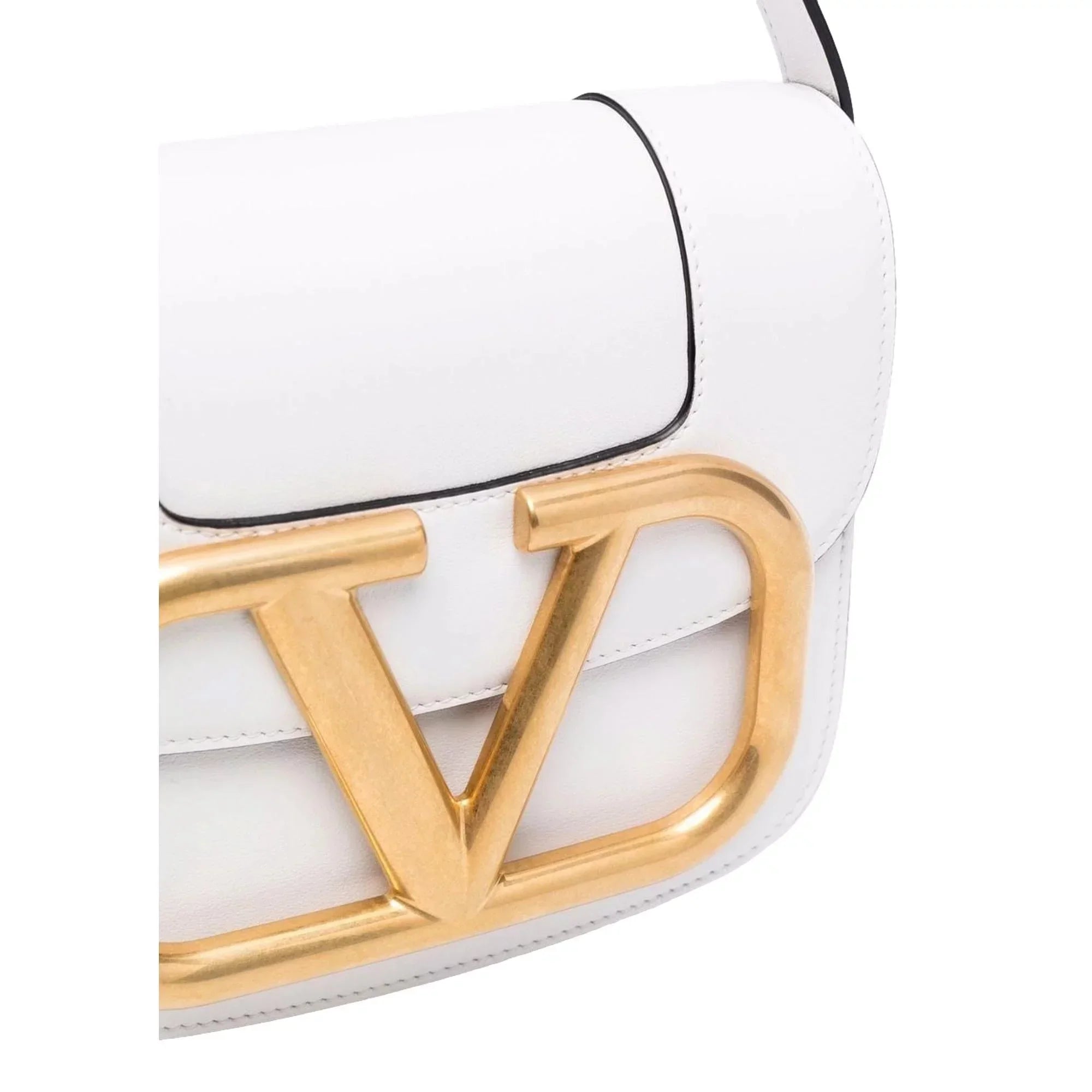 New Valentino Garavani Supervee Ivory Leather Crossbody Bag Small