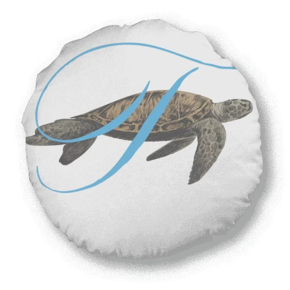 Letters Turtles Roam Ocean Round Throw Pillow Home Decoration Cushion