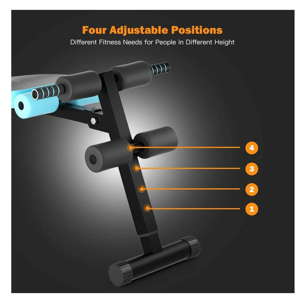 Sit Up Bench for , Sit-up Bench for Ab Workout Equipment with 3 Adjustable Height Settings for Home Gym, Reverse Handle