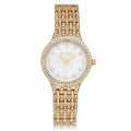 Elgin Adult Female Analog Wristwatch IP Stones on Bezel in Gold (EG201810)