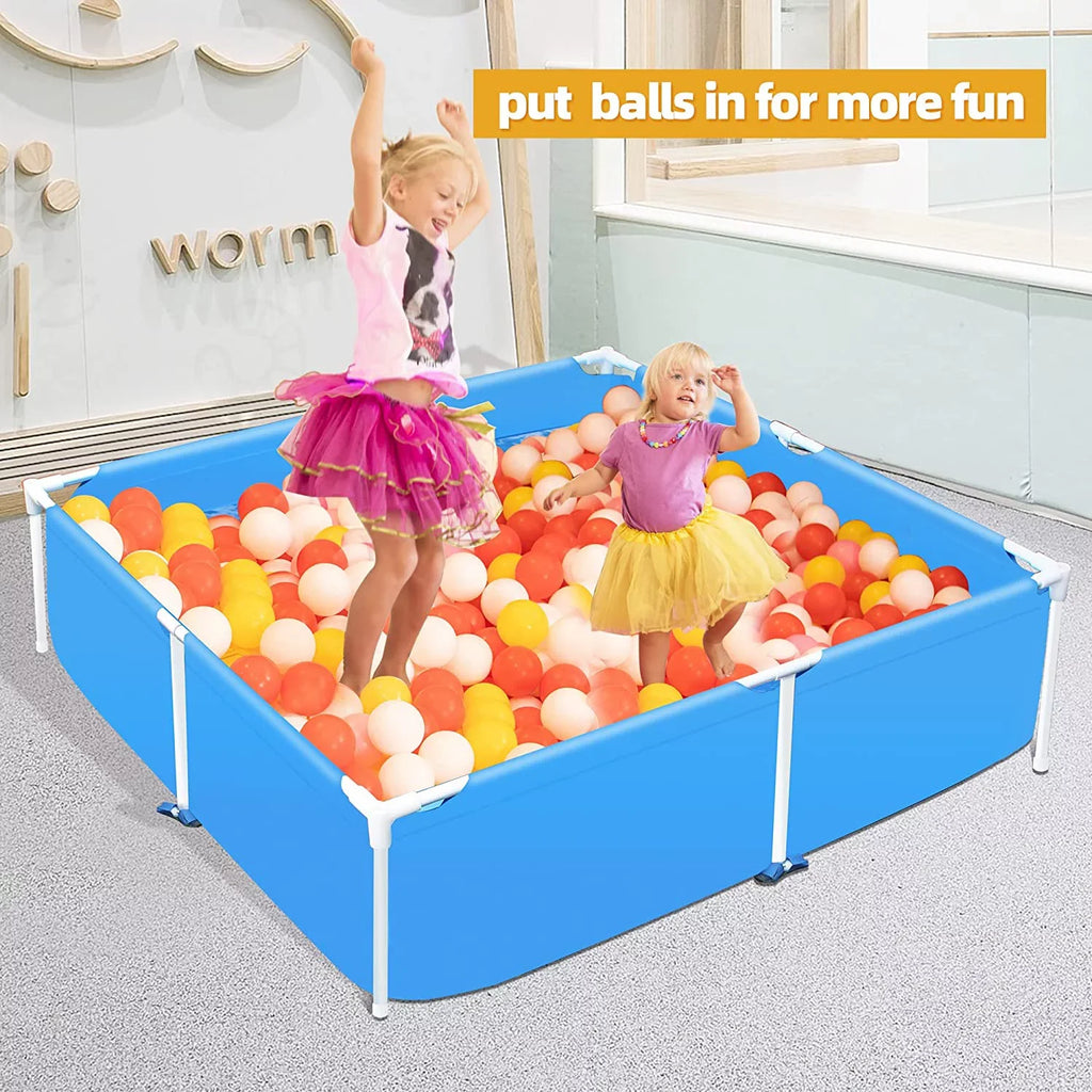 COVERONICS 59x59 Metal Frame Pool Summer - COVERONICS Swimming Pool for Summer Water Play, Outdoor Indoor Pool Ball/Sand Pit for Backyard Party