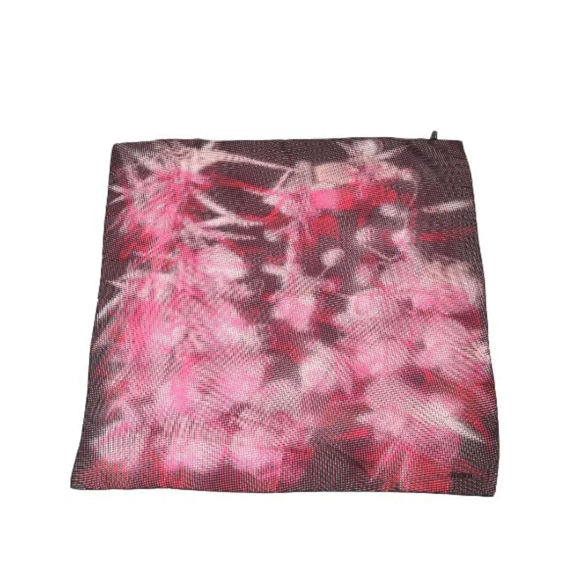 Pre-Owned GUCCI 100% Silk Scarf Dot Gucci Pink x Black (Good)