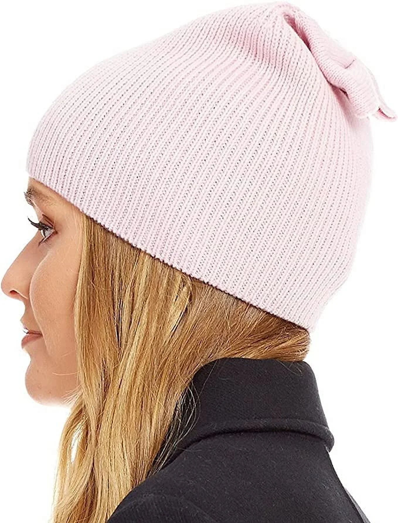 Kate Spade Solid Bow Beanie Pink