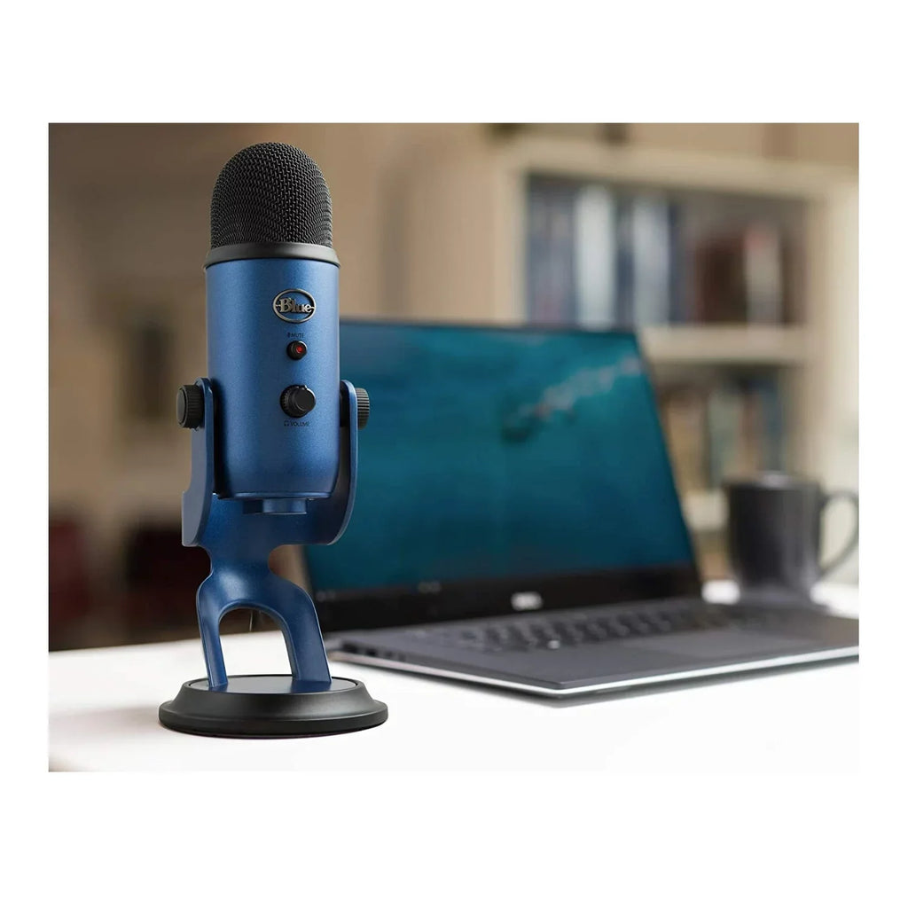 Blue Microphones Yeti USB Microphone (Blue) with Headphones and Pop Filter