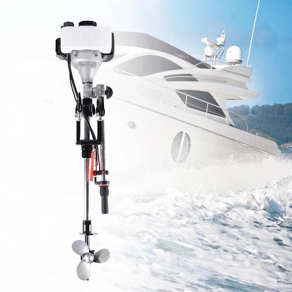 2.3 2Stroke Outboard Motor Kayak Boat Engine Long Shaft W/Air Cooling System