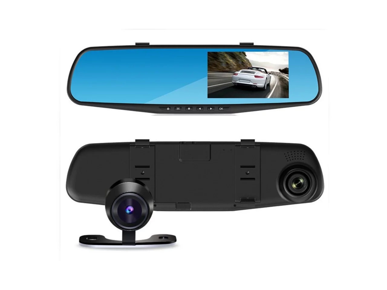 Car Camera | Upgraded Car Video Recorder Full HD 1080P | Car Video Camera 4.3" Inch LCD with Dual Lens for Vehicles Front & Rearview Mirror | DVR Vehicles Dash Cam