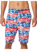 Speedo Men's American Flag Stripe TurboDri 9" E-Board Swim Trunks Multi-2XL