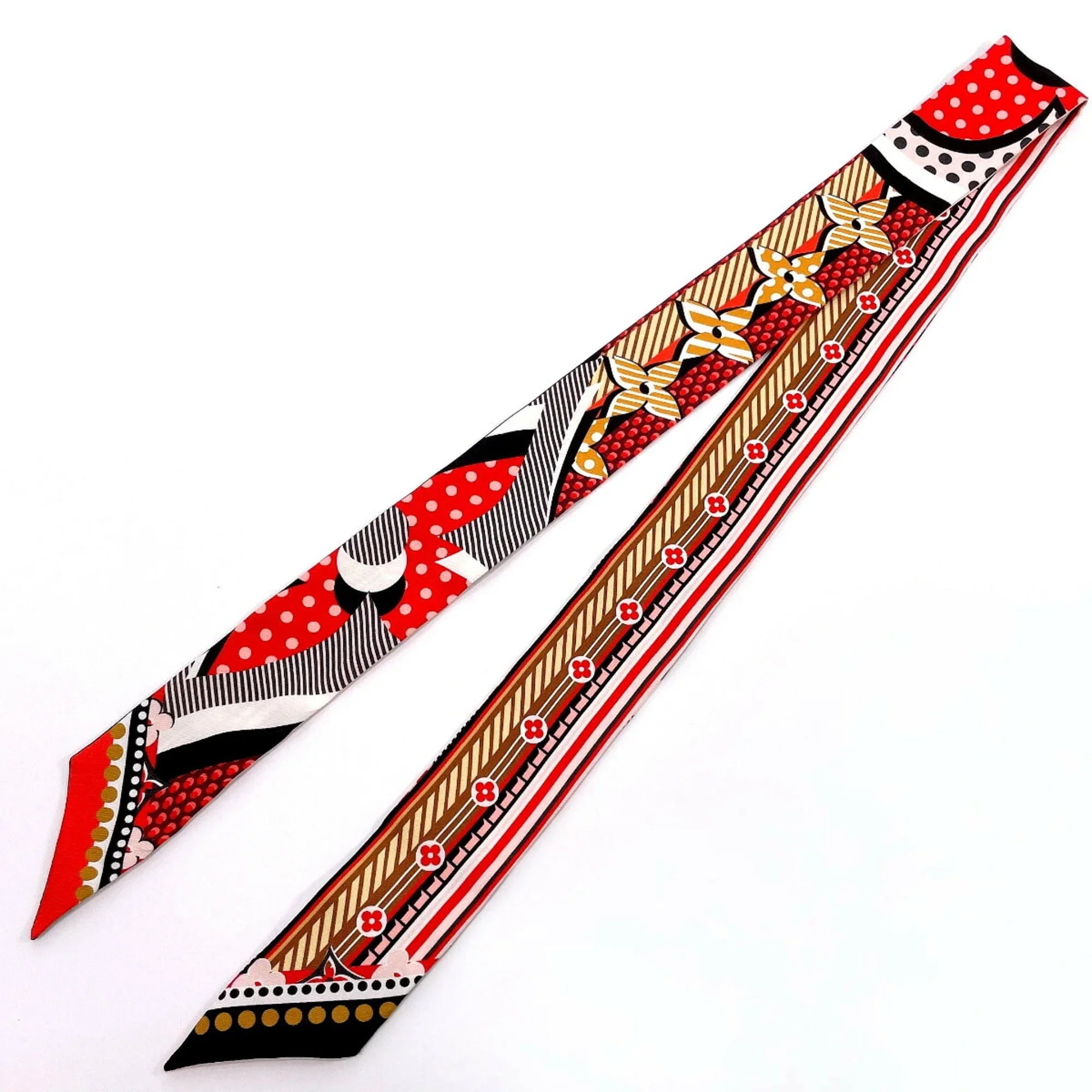 Pre-Owned Louis Vuitton Bandeau BB Pop LV Scarf Silk LOUIS VUITTON M73865 Women's Red (Good)