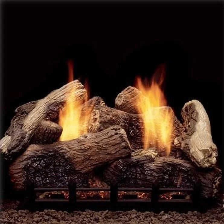 Monessen 24" Berkley Oak Ventless Gas Logs with Remote Ready Natural Blaze Burner Natural Gas 37,000 BTU