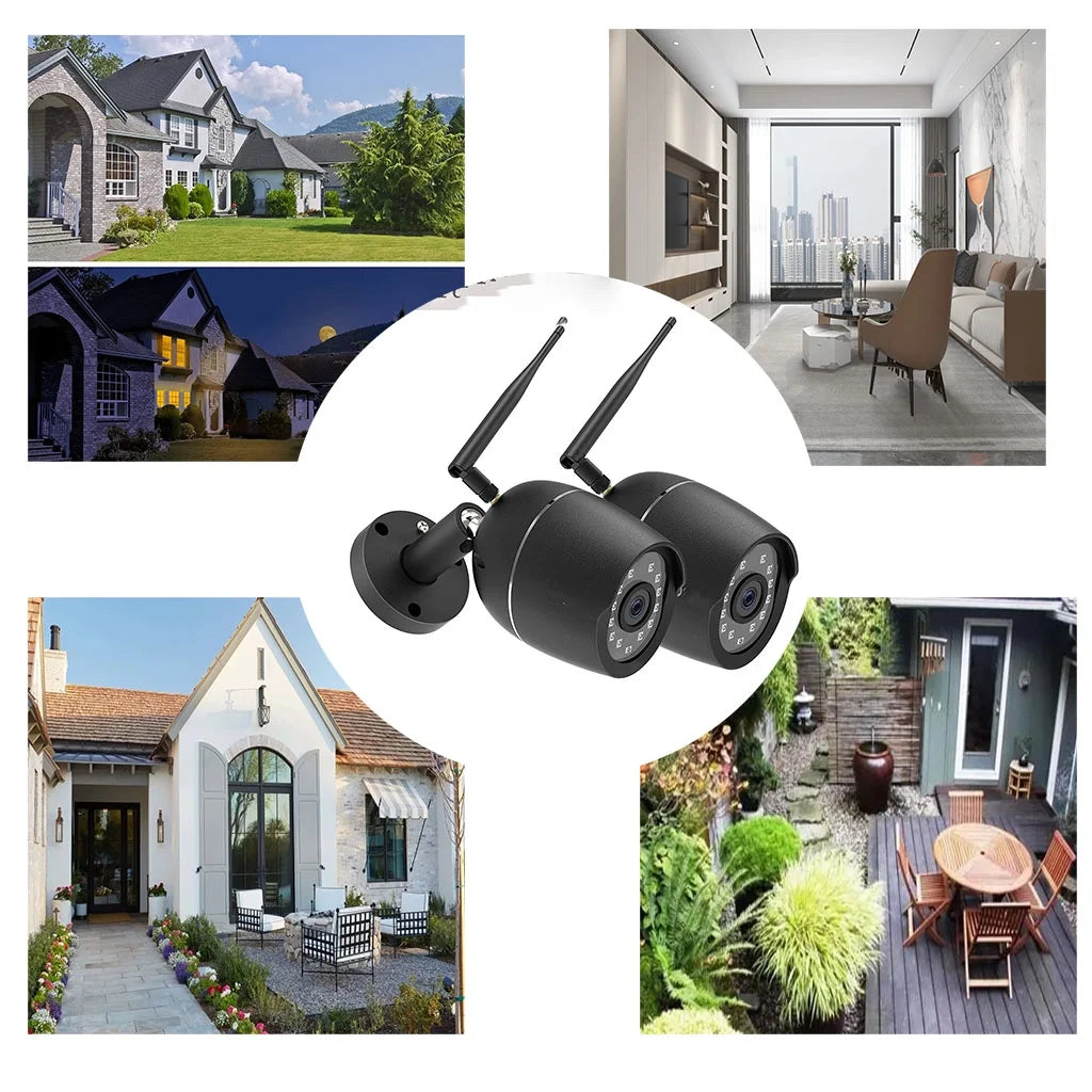 Security Cameras, 2 Pack 1080P WiFi Full Metal Case Cameras for Home Security Outdoor Waterproof Bullet Camera Two-Way Audio, Motion Detection Alert
