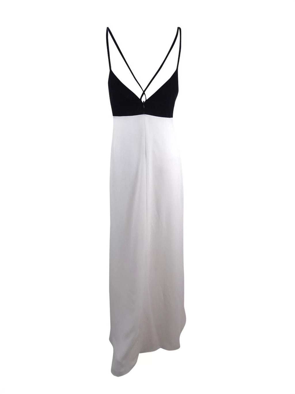 Jill Stuart Women's Colorblocked Double-Strap Gown (2, Black/Off-White)