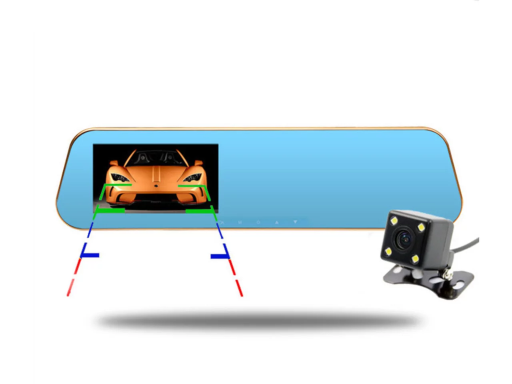X10 Car DVR, Car Camera Car Video Recorder Full HD 1080P Car Video Camera 4.3 Inch LCD with Dual Lens for Vehicles Front Rearview Mirror DVR Dash Cam with Reverse Parking System