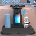 Dcenta Adjustable Car Seat Travel Table Multifunctional Foldable Car Back Seat Food Tray, Car Table with Phone Holder for Working, Writing, Eating Black