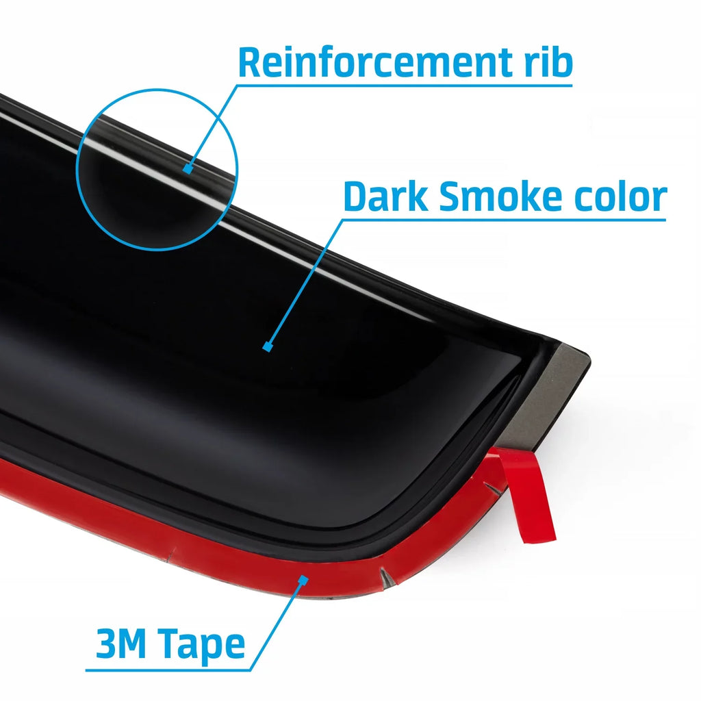 CLIM ART Incredibly Durable Sunroof Moonroof Wind Deflector 35.6" - Universal Sunroof, Moonroof Visor Shade Guard/Rain Guard - Tape-On Adhesive Top Wind Guard Low Profile Roof Visor - SR01001