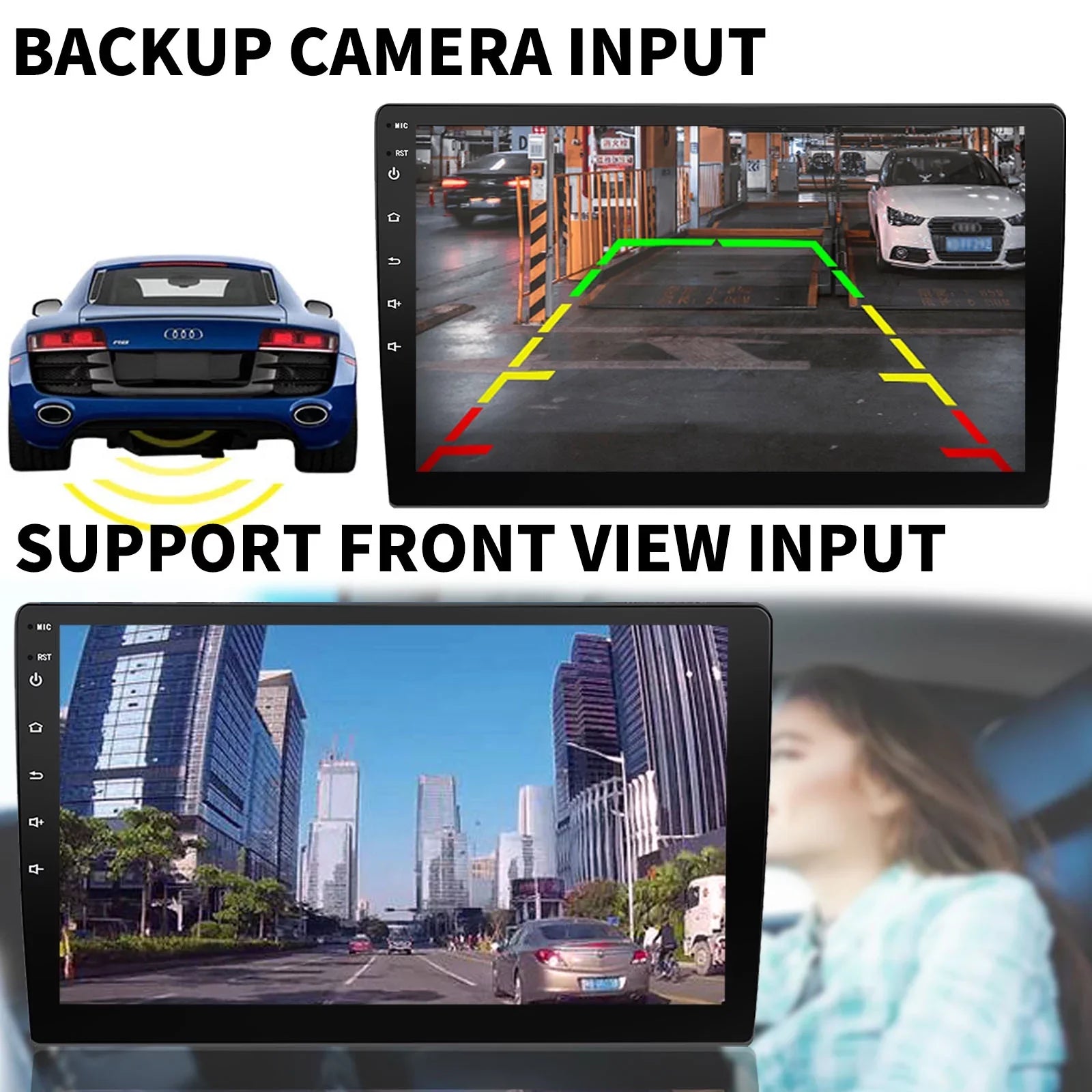 Binize Double Din Car Stereo Compatible with  CarPlay&Android Auto 9 Inch Android 10 Touchdisplay Car Radio with Backup camera, Bluetooth,SW control, GPS Navigation