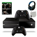 Pre-Owned  Xbox One Original 500GB Gaming Console Black Headset 2 Controller Included With Mortal Kombat X Game BOLT AXTION Bundle (Refurbished: Like New)